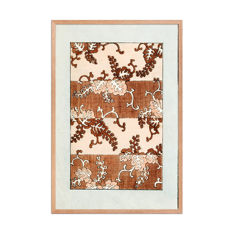 Thumbnail: Banded Oak Leaf Arabesque – Shin Bijutsukai Framed Art Print
