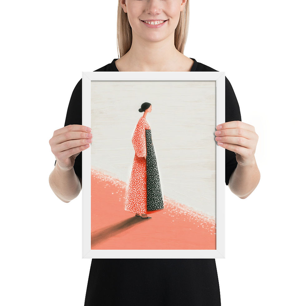 Thumbnail: Eclectic Framed Gouache Art - A Splash of Color
