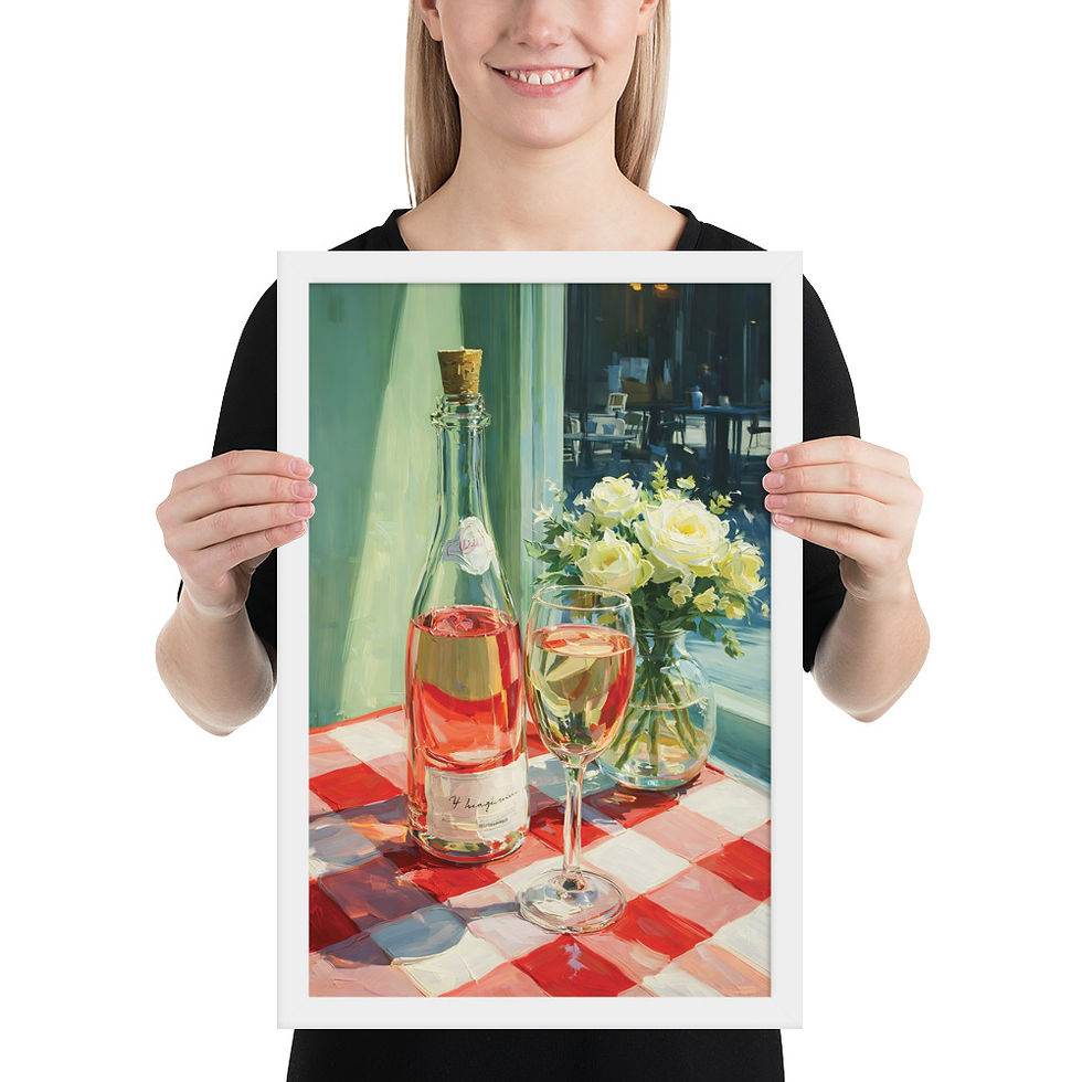 Thumbnail: Bottle of Rose Wine Eclectic Framed Wall Art