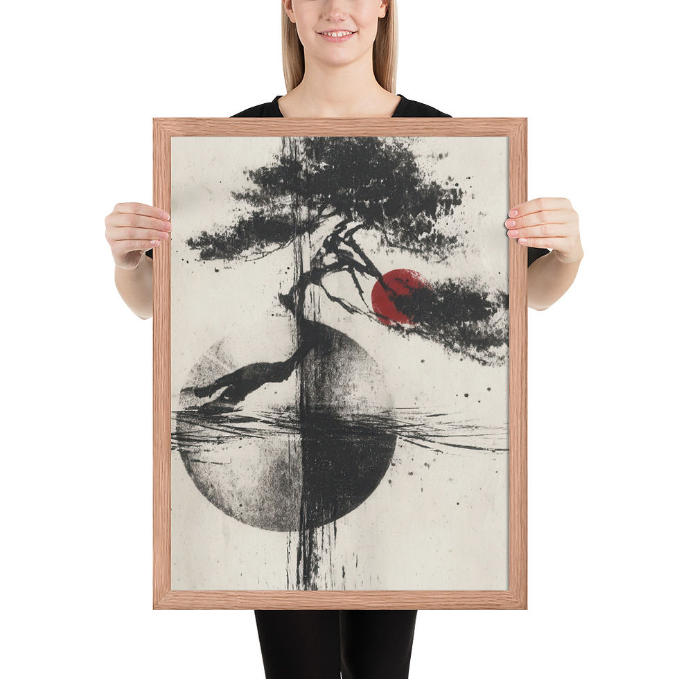 Thumbnail: Japandi Sumei-e Japanese Ink Inspired Print