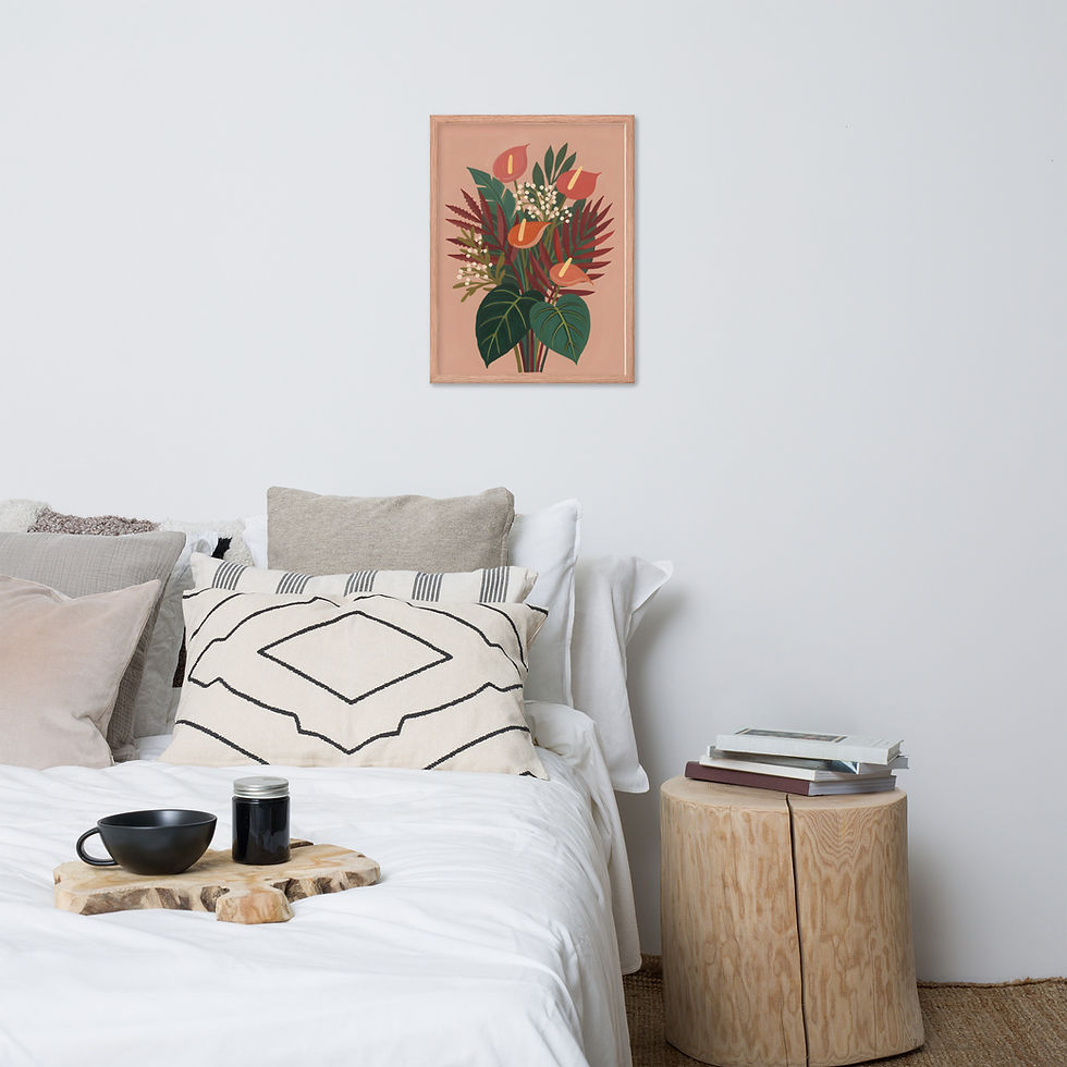 Thumbnail: Tropical Plant Arrangement Framed Botanical Wall Art