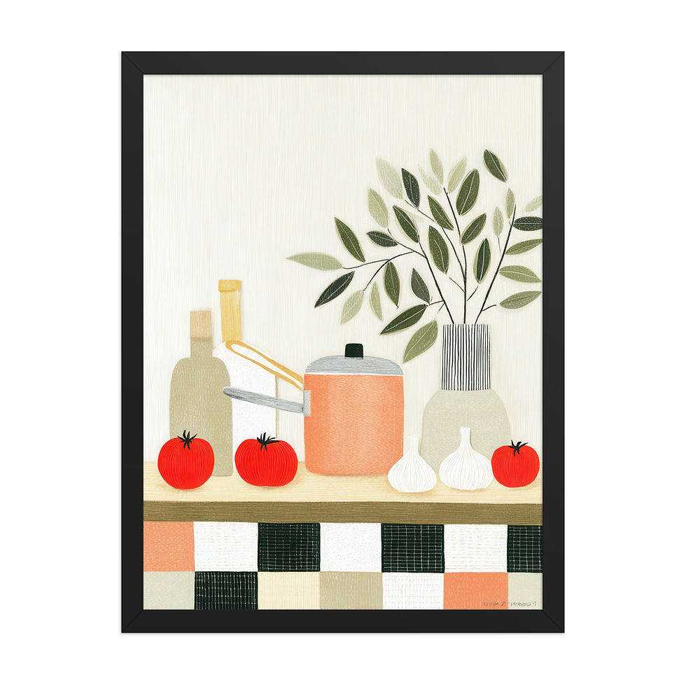 Thumbnail: Kitchen Gouache Inspired Art Print 