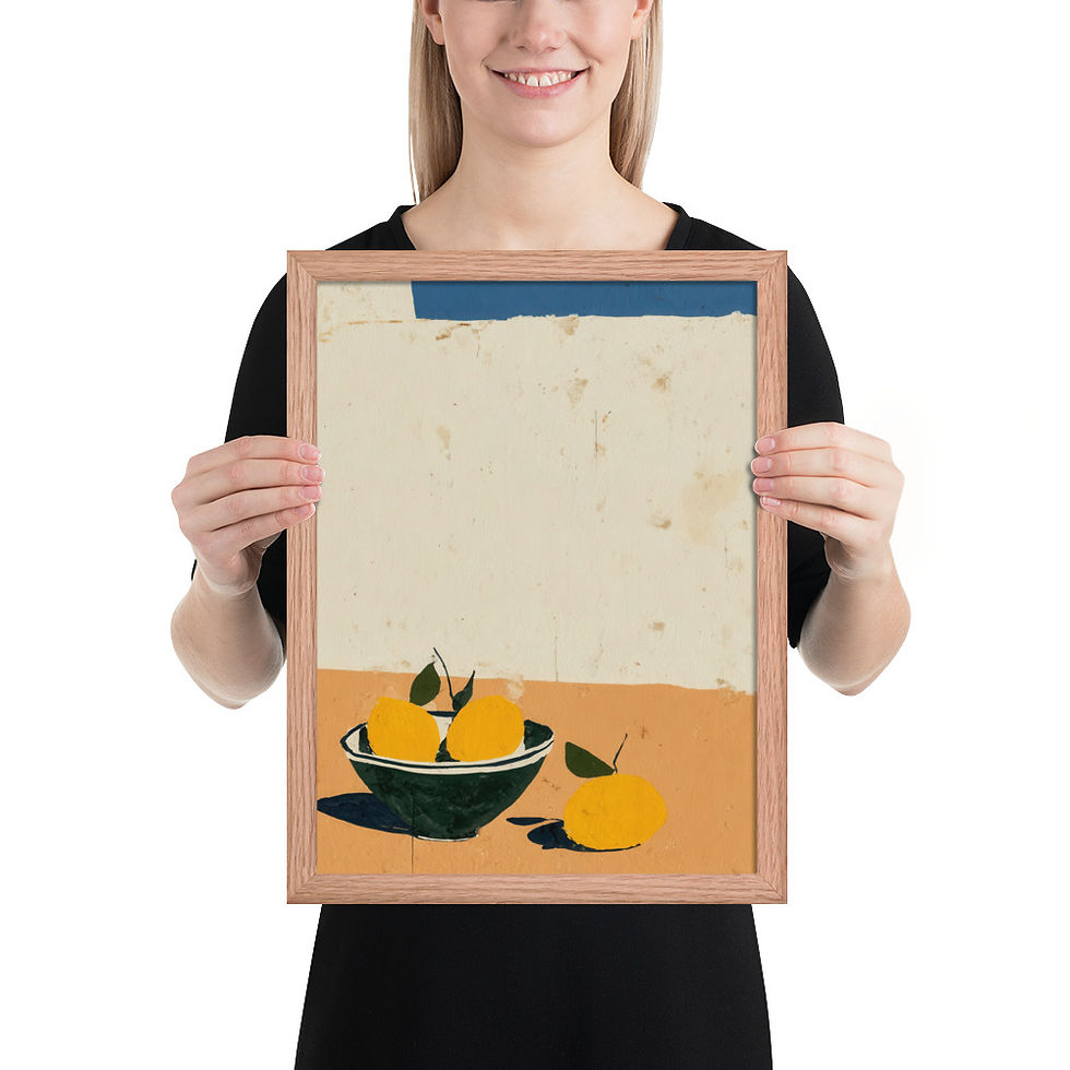 Thumbnail: Lemons Gouache Inspired Art Print 