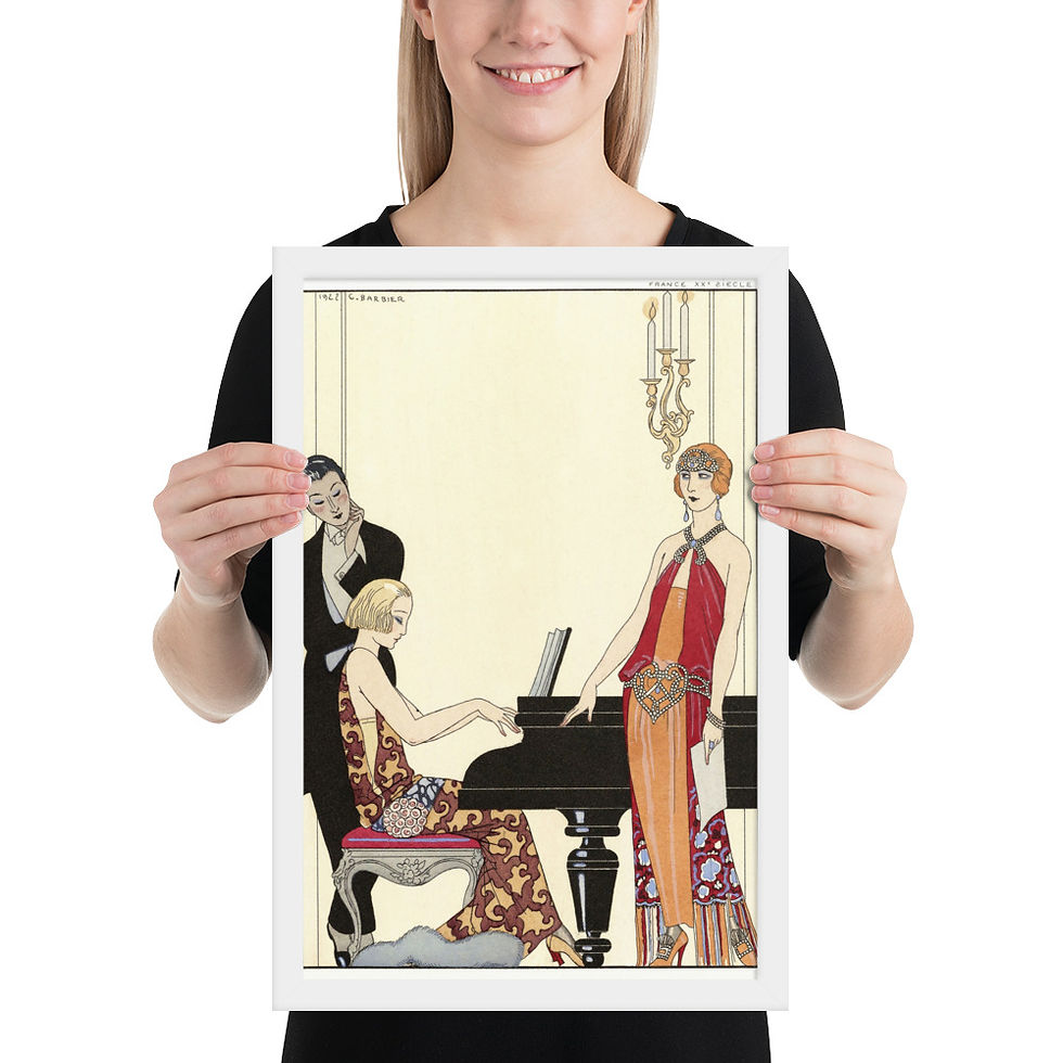 Thumbnail: Elegant Art Nouveau Print - Framed Decor
