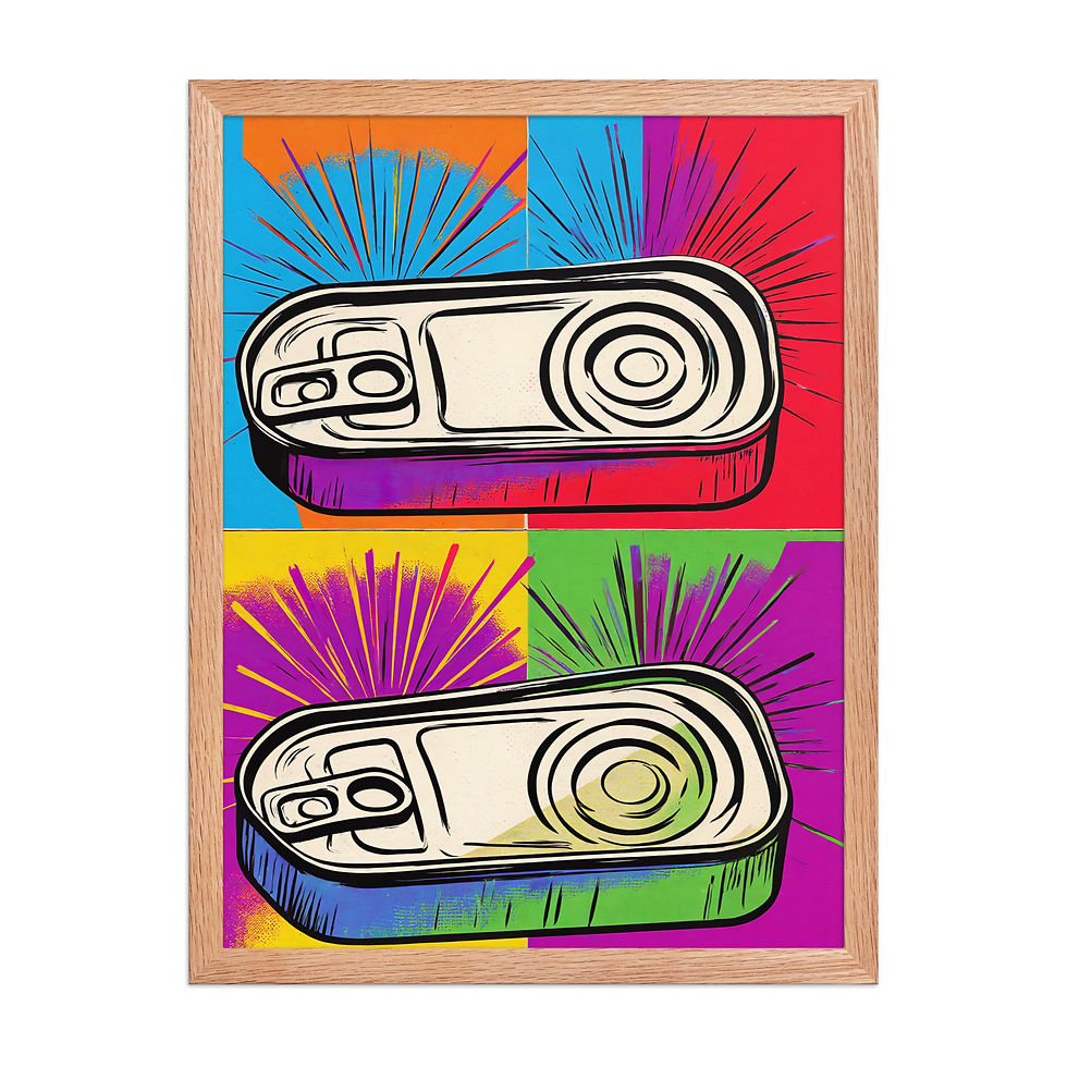 Thumbnail: Pop Art Sardine Cans Framed Wall Art for Kitchen