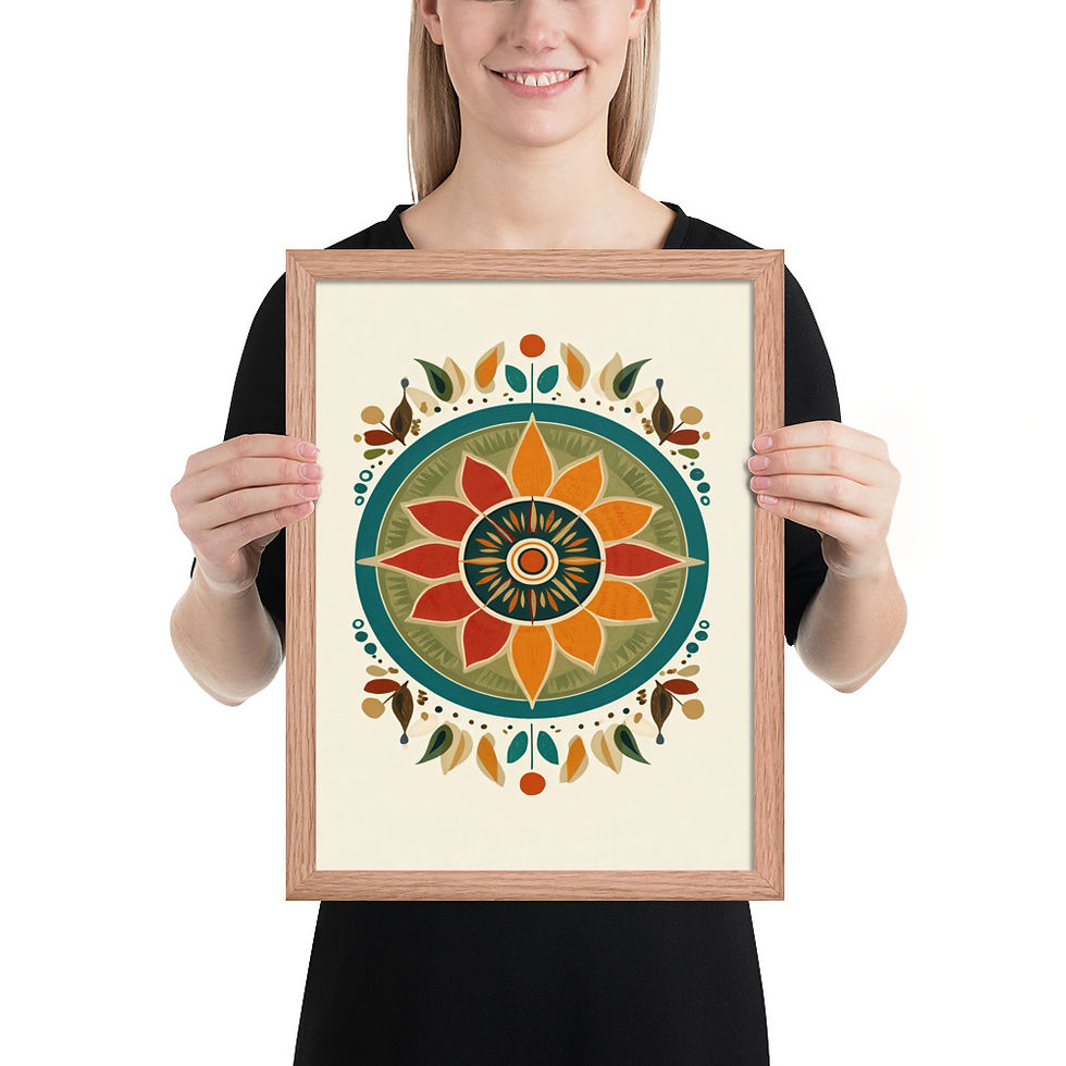 Thumbnail: Framed Geometric Boho Art – Trendy Decor Piece