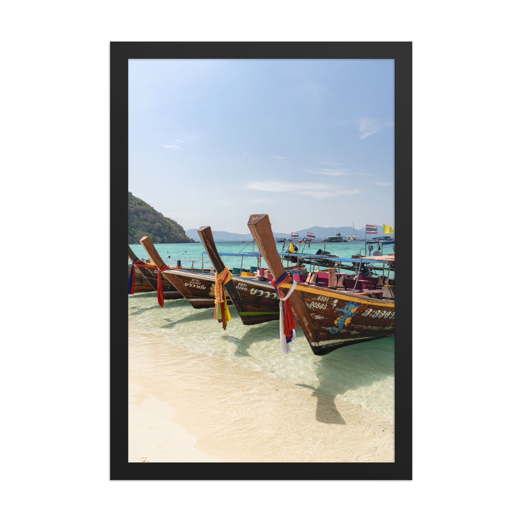 Thai Beach Boats Print | Tropical Paradise Travel Photography Art
