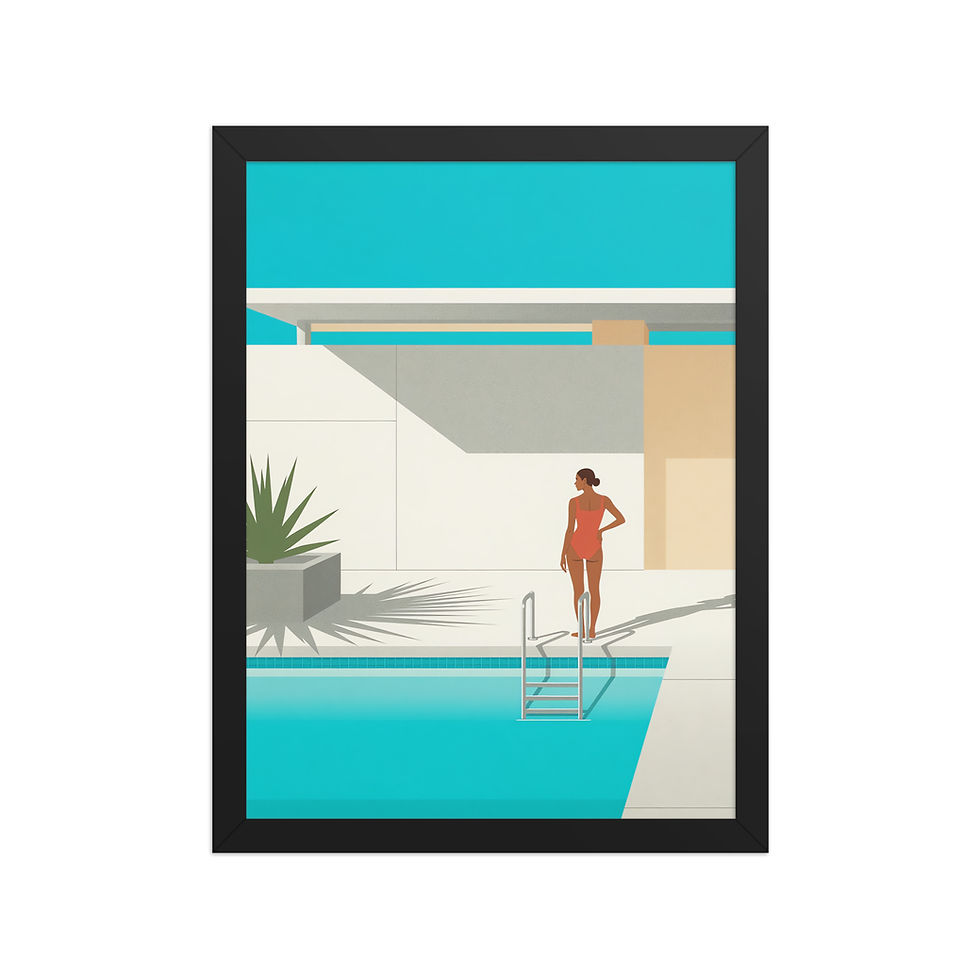 Thumbnail: Retro Swimming Pool Mid-century Art Print