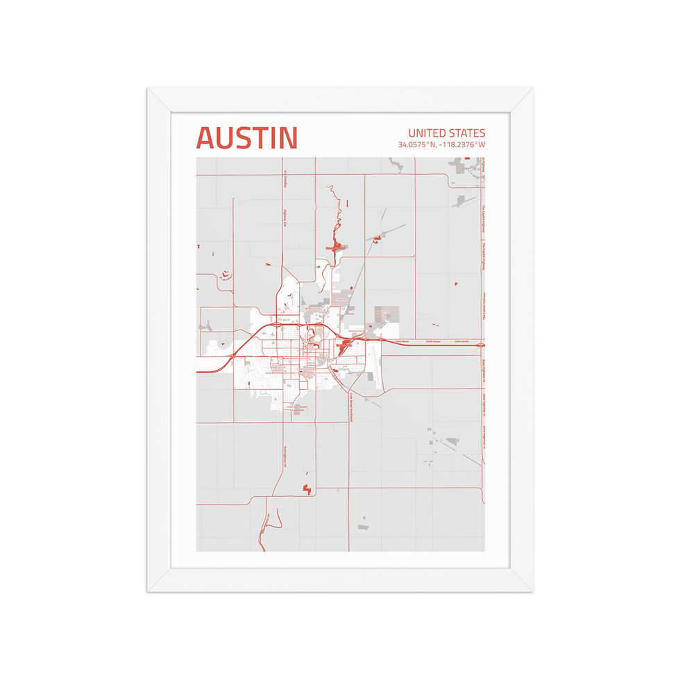 Thumbnail: Austin | Framed Colorful City Maps: Vibrant Art for Urban Decor Lovers