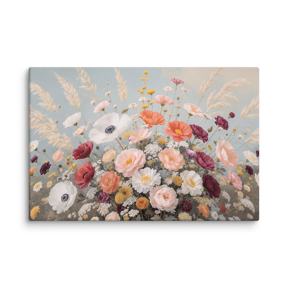Thumbnail: Wildflower Sky Burst Canvas – Botanical Bloom Wall Art