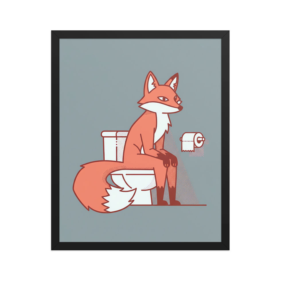 Thumbnail: Fox on the Toilet Funny Art Print