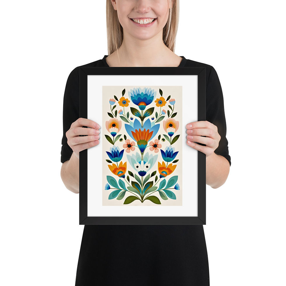Thumbnail: Folk Style Scandinavian Botanical Prints - Elegant Wall Art