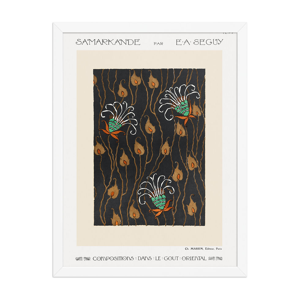 Thumbnail: Flower pattern Art Deco stencil print in oriental style vii | Samarkande | Seguy