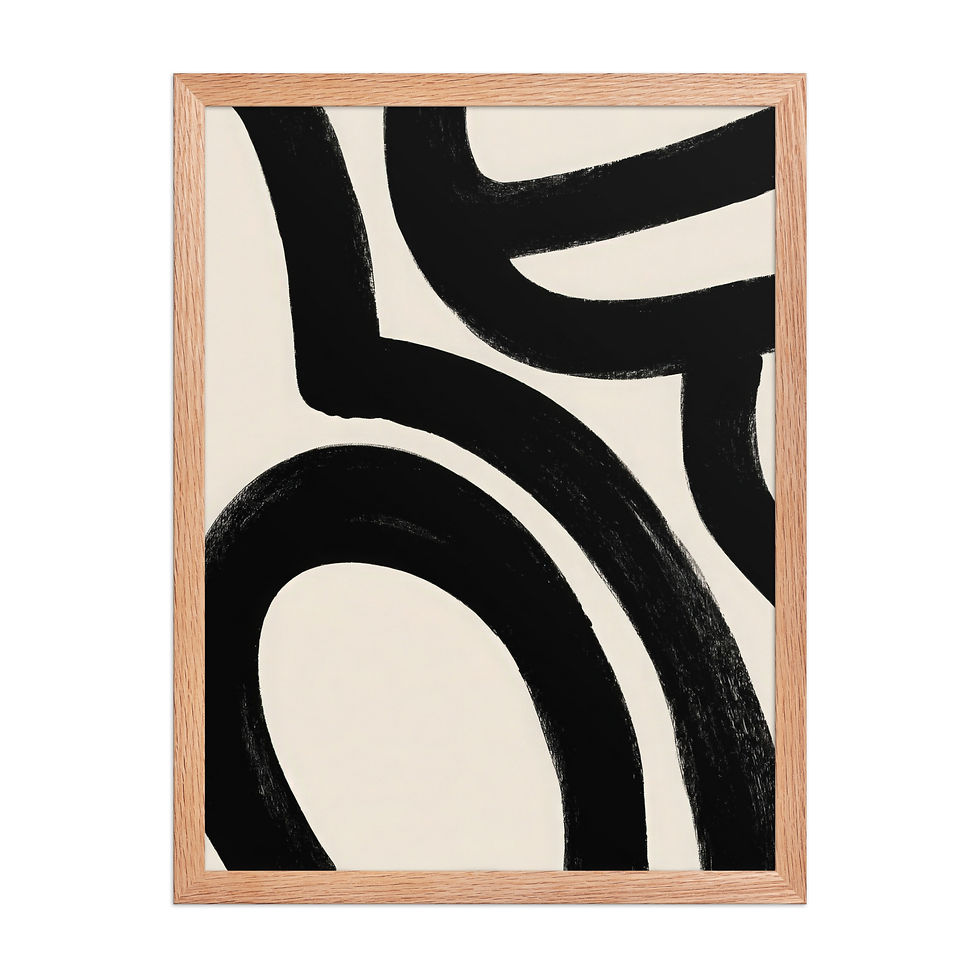Thumbnail: Black & Beige Abstract Wall Art Print 