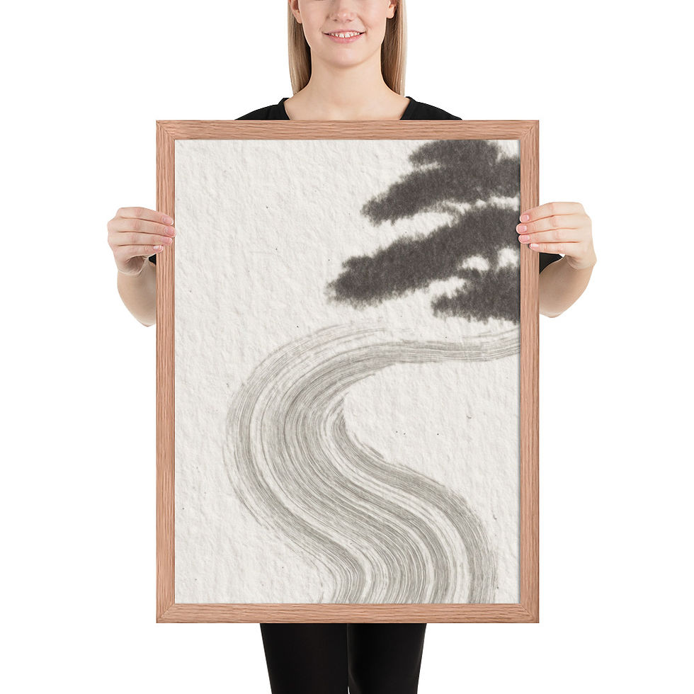 Thumbnail: Japandi Bonsai Tree Shadow Sumi-e Inspired