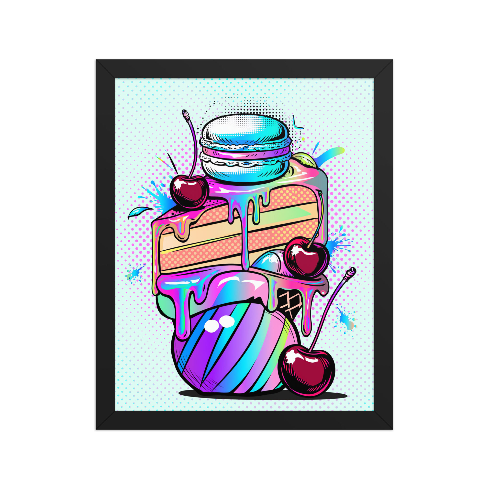 Surreal Dessert Tower Framed Food Art