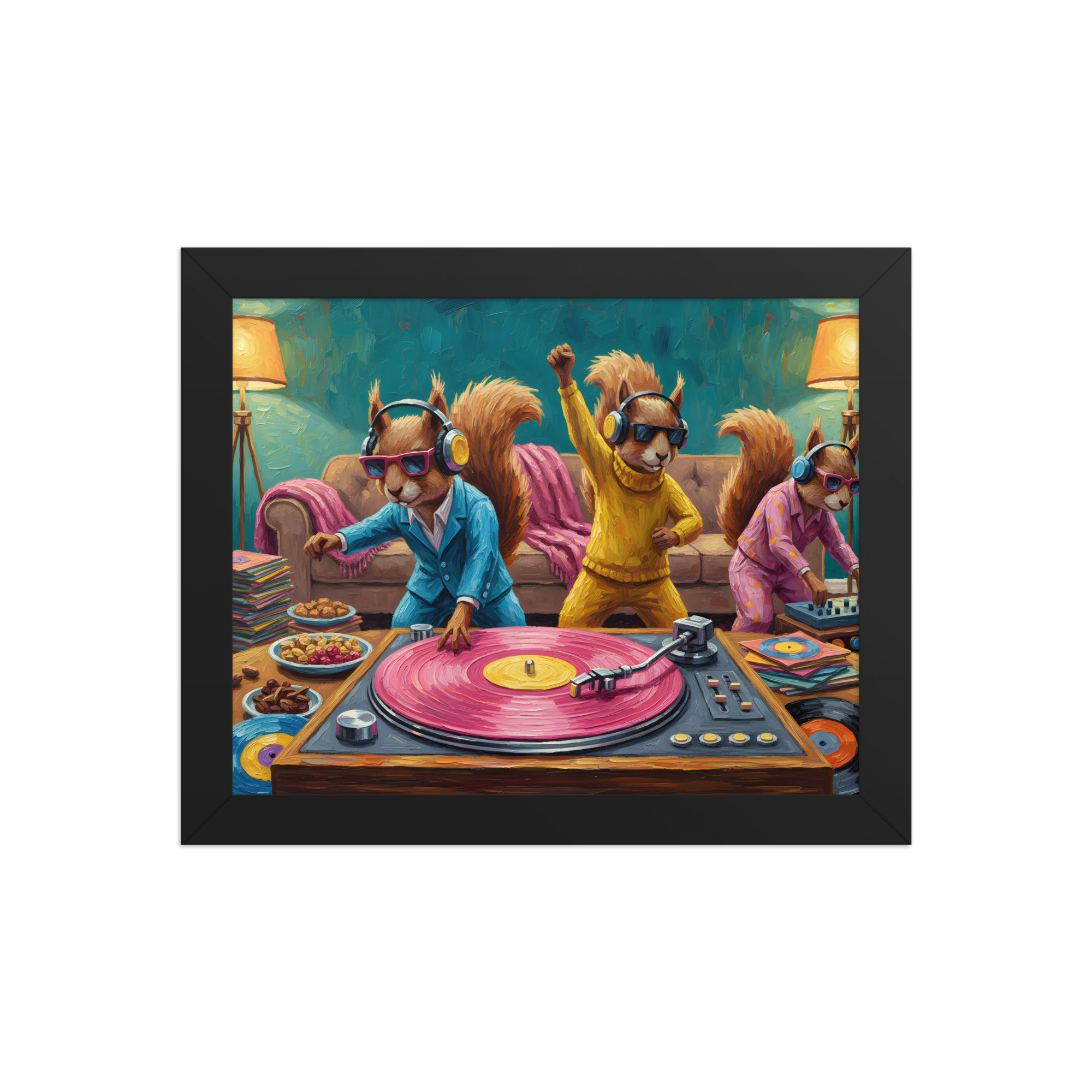 Squirrel Party Quirky Art Print