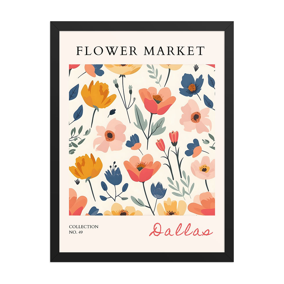 Thumbnail: Dallas | Framed Botanical Wall Art: Nature Prints from Global Cities