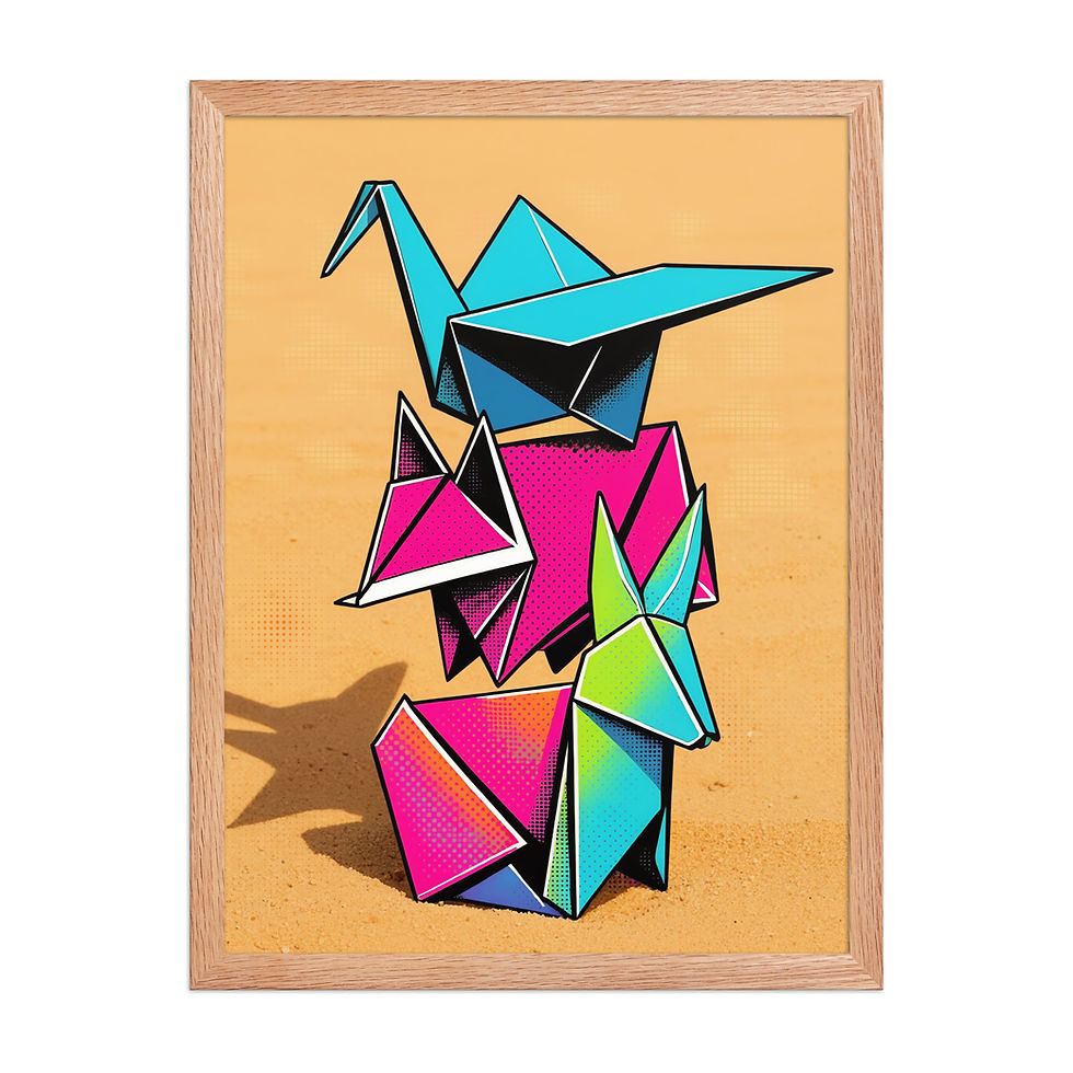 Thumbnail: Origami Animals Pop Art Style Print