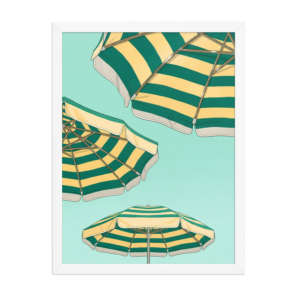 Thumbnail: Beach Umbrellas Summer Framed Unique Mega Print
