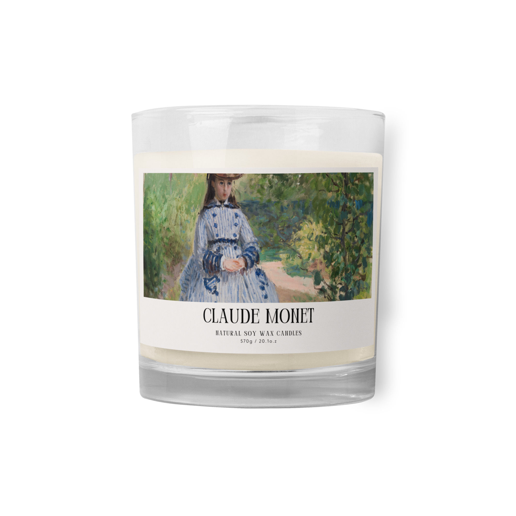 Glass jar soy wax candle