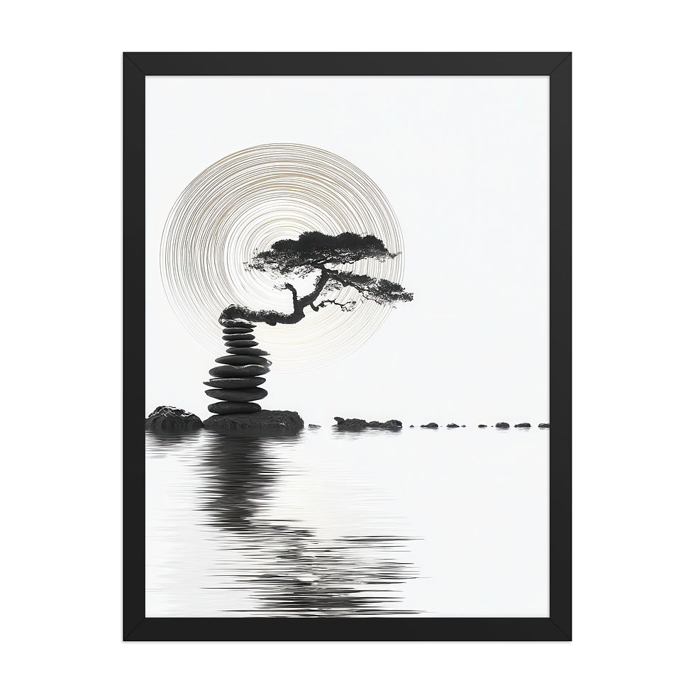Thumbnail: Japandi Pebbles and a Tree Sumi-e Ink Inspired