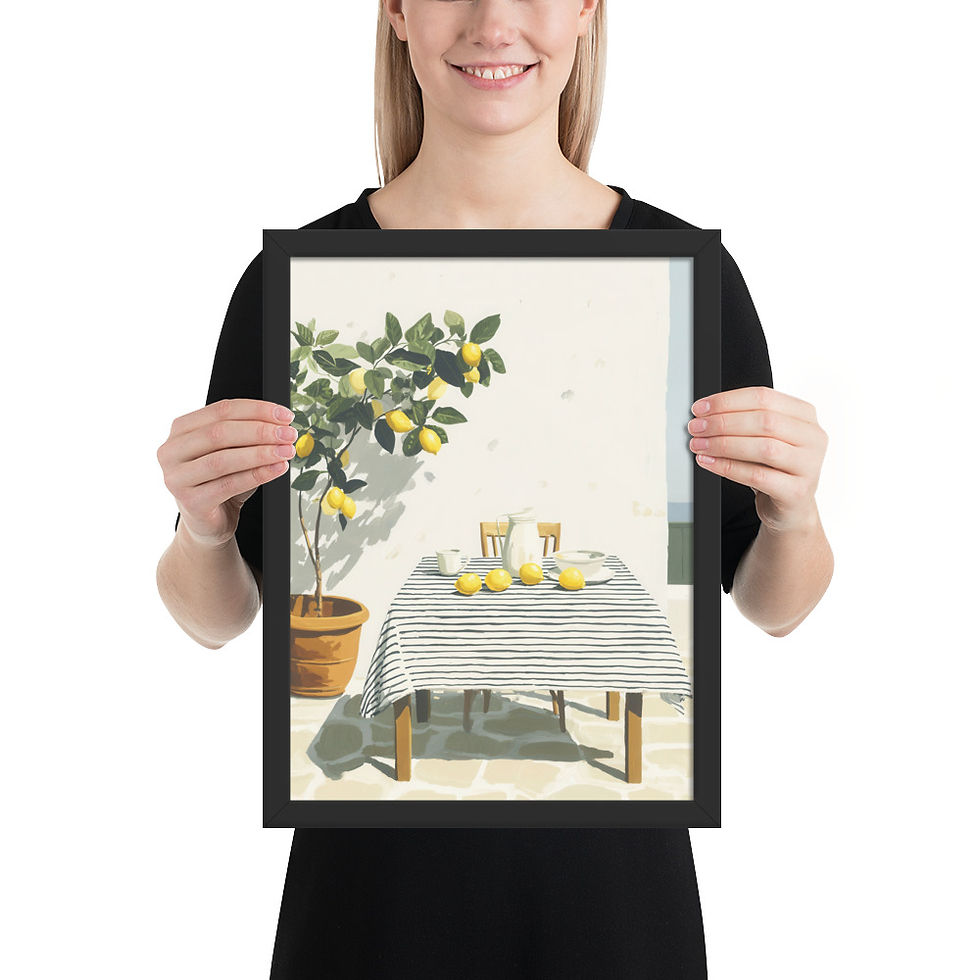 Thumbnail: Greece Gouache Inspired Art Print  