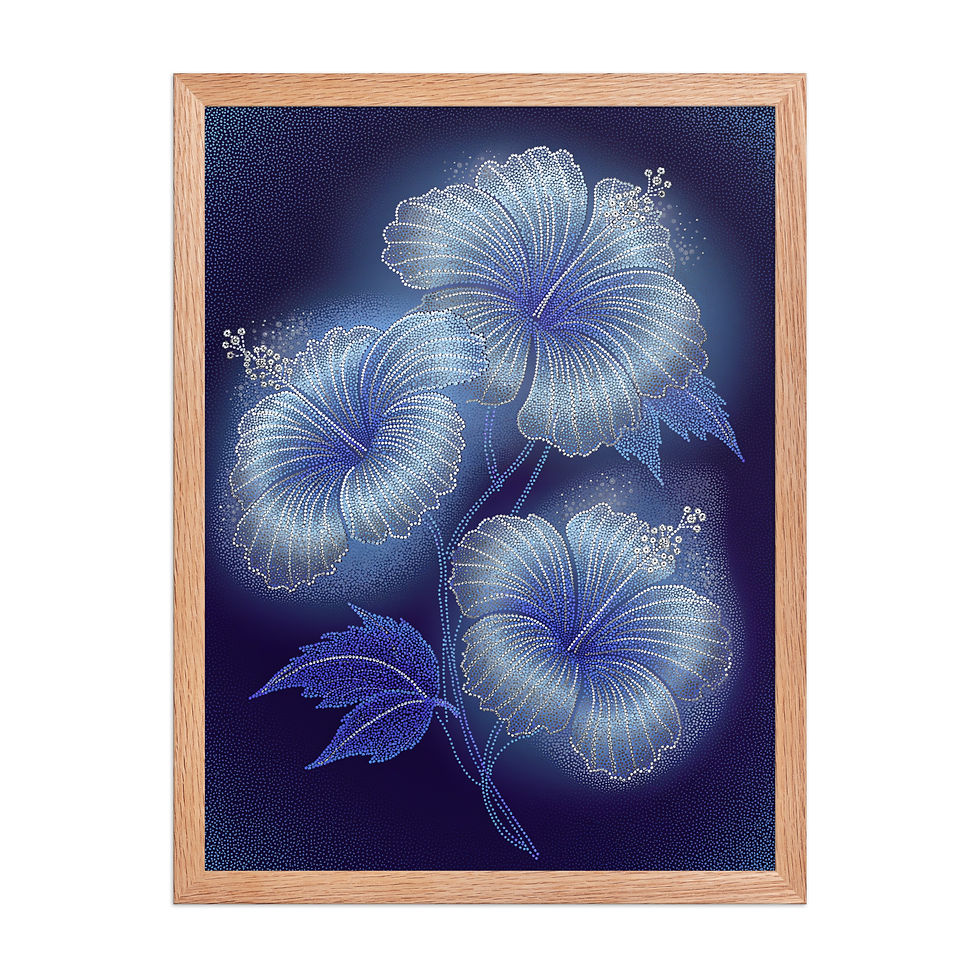 Thumbnail: Nocturnal Hibiscus Abstract Nature Art Print