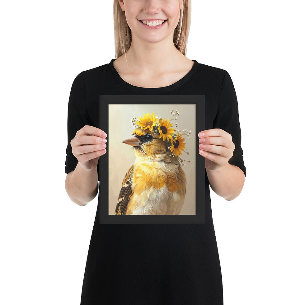 Thumbnail: Floral Finch Crown Art Print