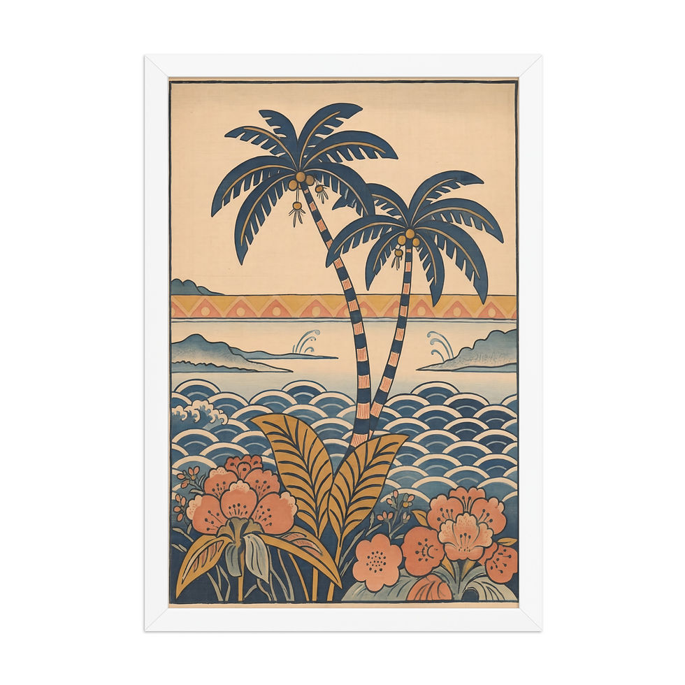 Thumbnail: Island Reverie — Vintage Tropical Palm Framed Mega Print