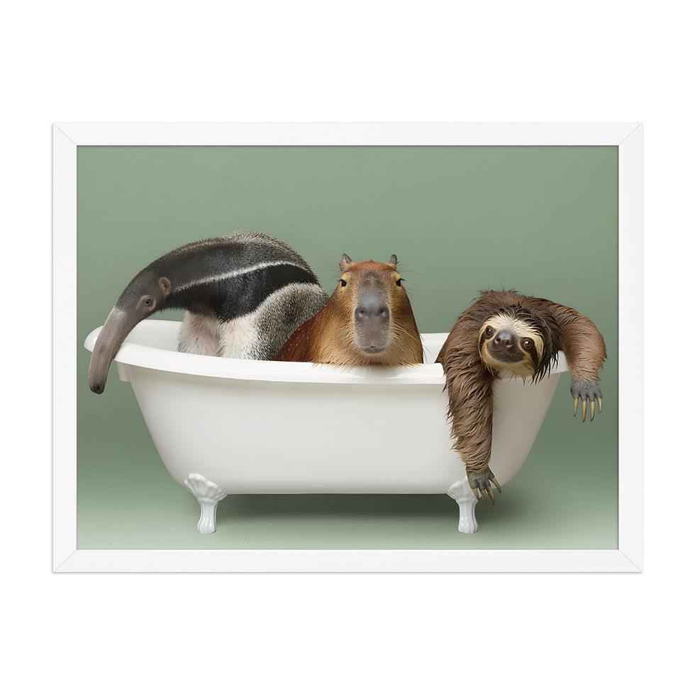 Thumbnail: Animals in a Bathtub Art Print