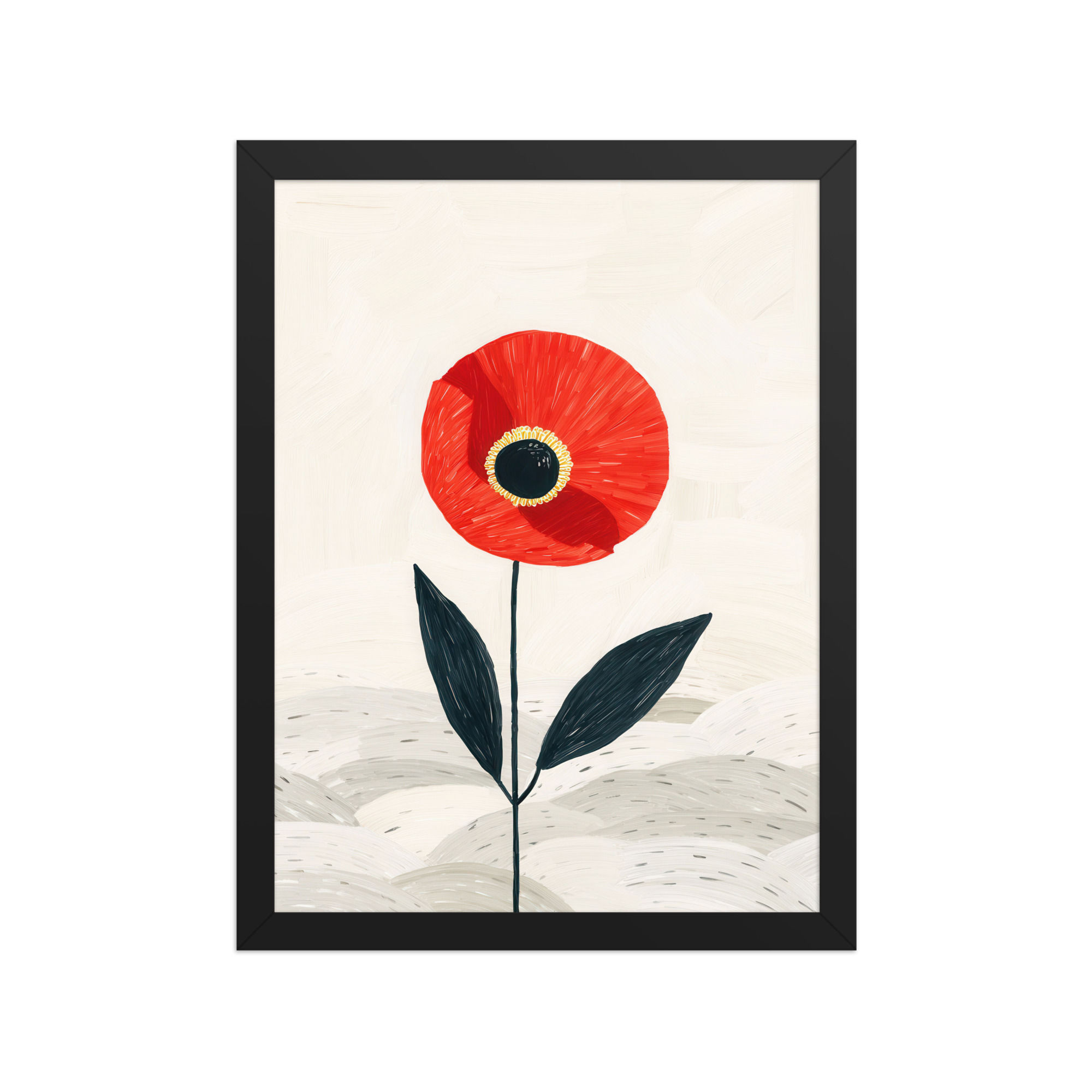 Trendy Framed Gouache Art