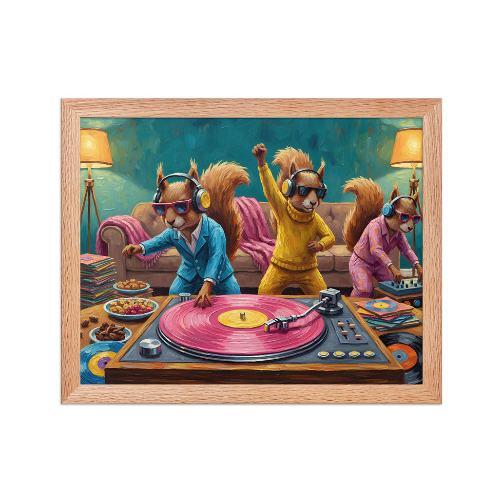 Thumbnail: Squirrel Party Quirky Art Print