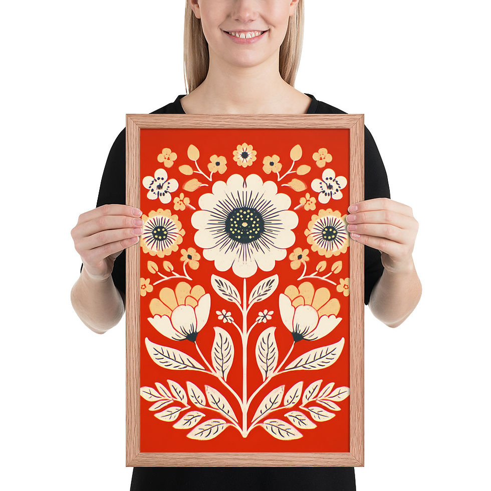 Thumbnail: Scandinavian Botanical Folk Art - Nature-Inspired Wall Decor