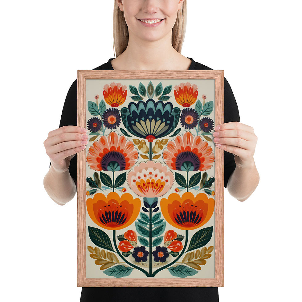 Thumbnail: Folk Botanical Wall Art - Scandinavian Design for Nature Lovers