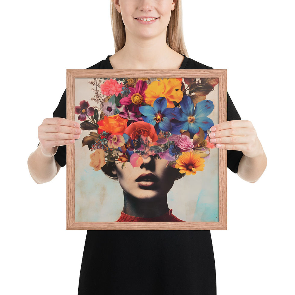 Thumbnail: Artful Maximalist Design - Framed Mixed Media Print