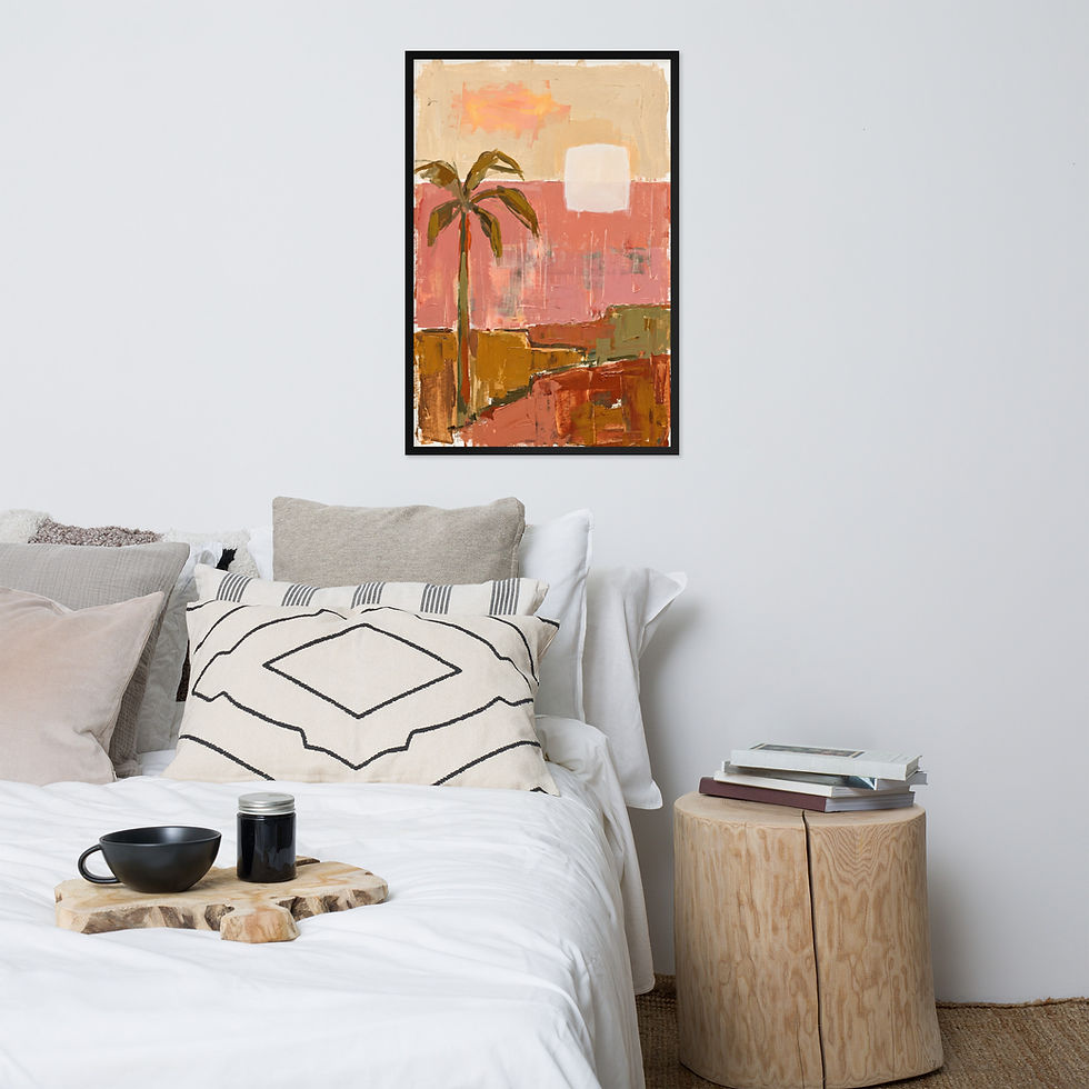 Thumbnail: Abstract Desert Palm Landscape Framed Wall Art