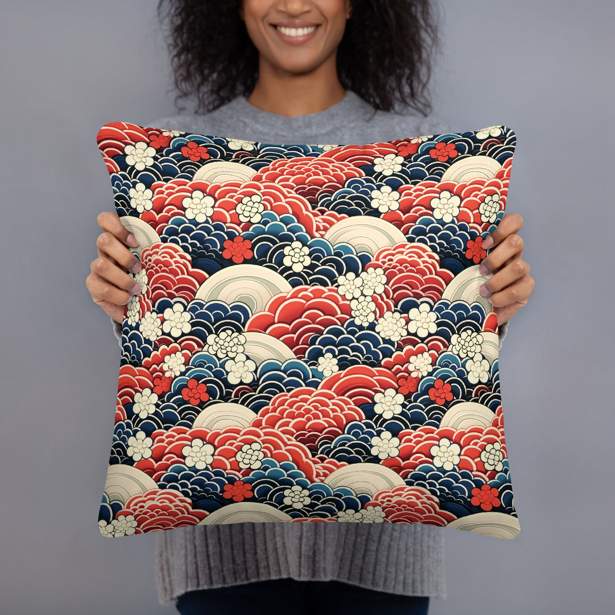 Japanese Art Deco Cushion – Fusion of Styles