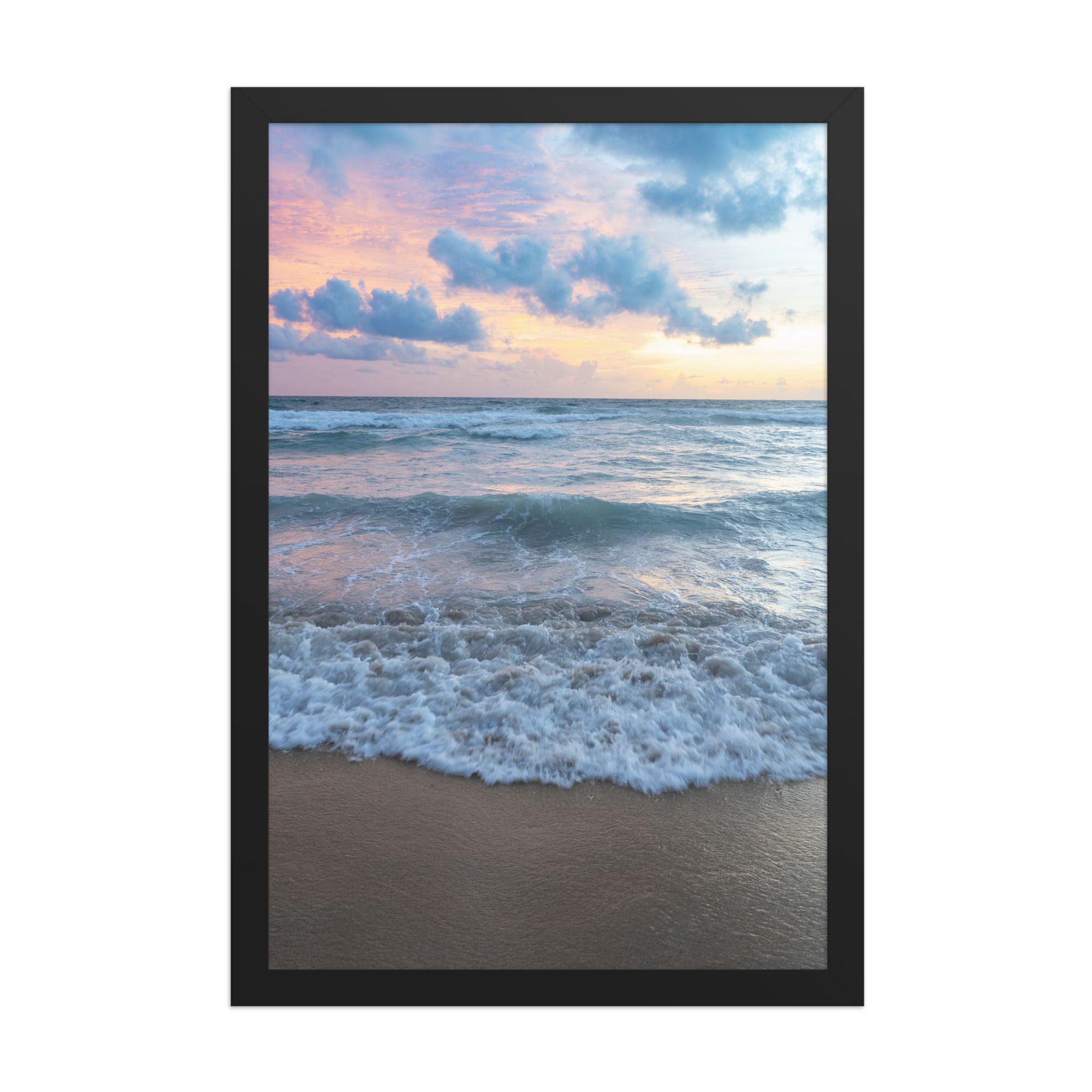 Pastel Sunrise Over Turquoise Surf — Luster Print