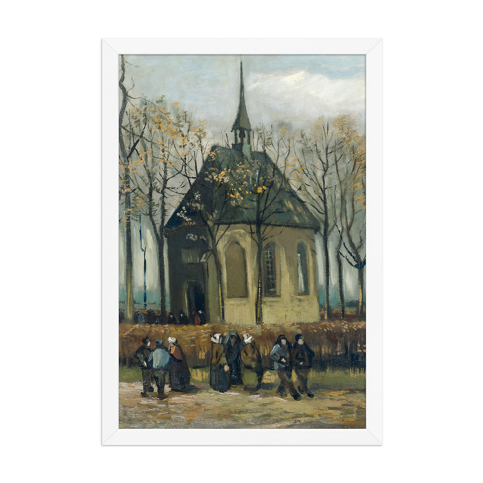 Thumbnail: Congregation Leaving Reformed Church, Nuenen – Framed Art Print