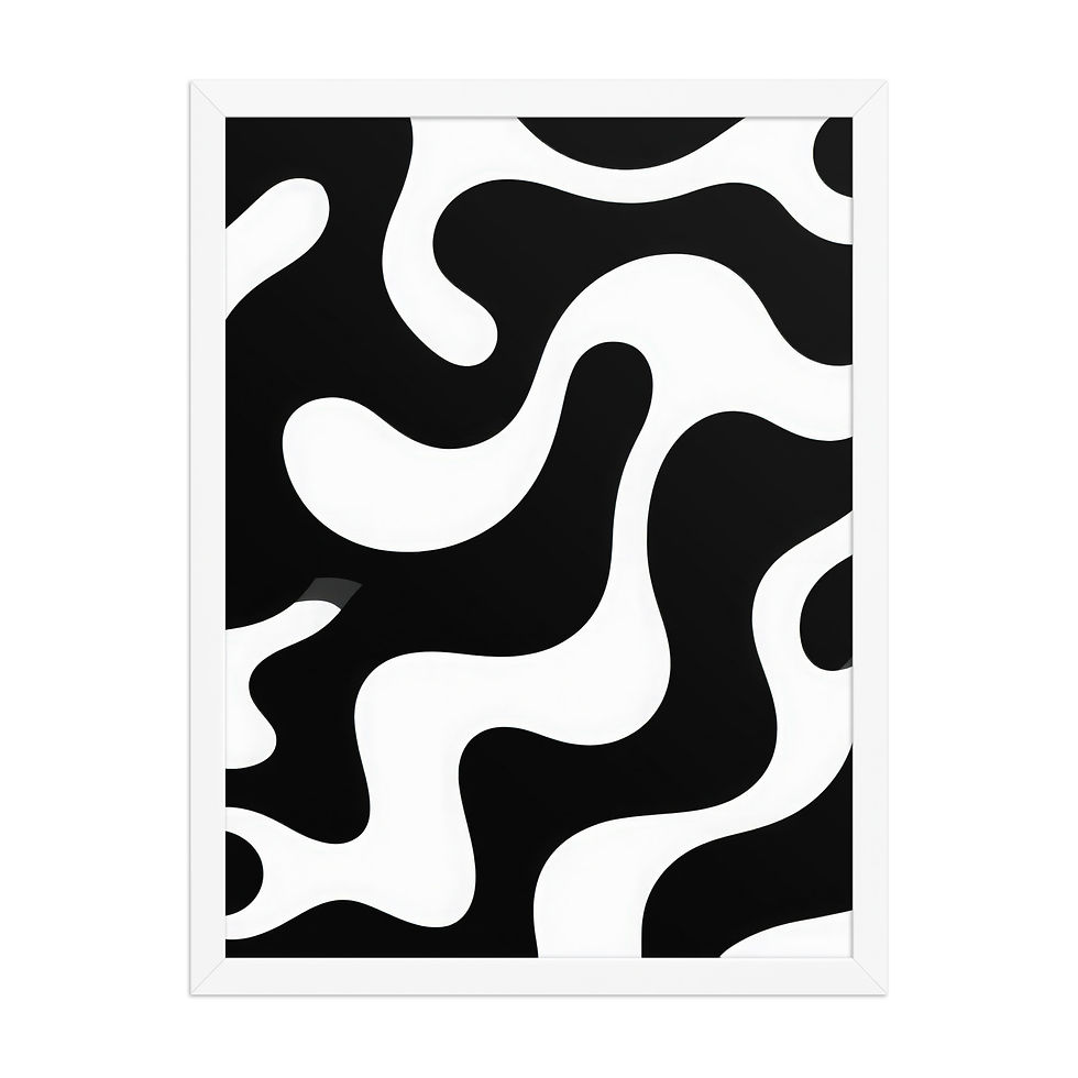 Thumbnail: Black & Beige Abstract Wall Art Print 