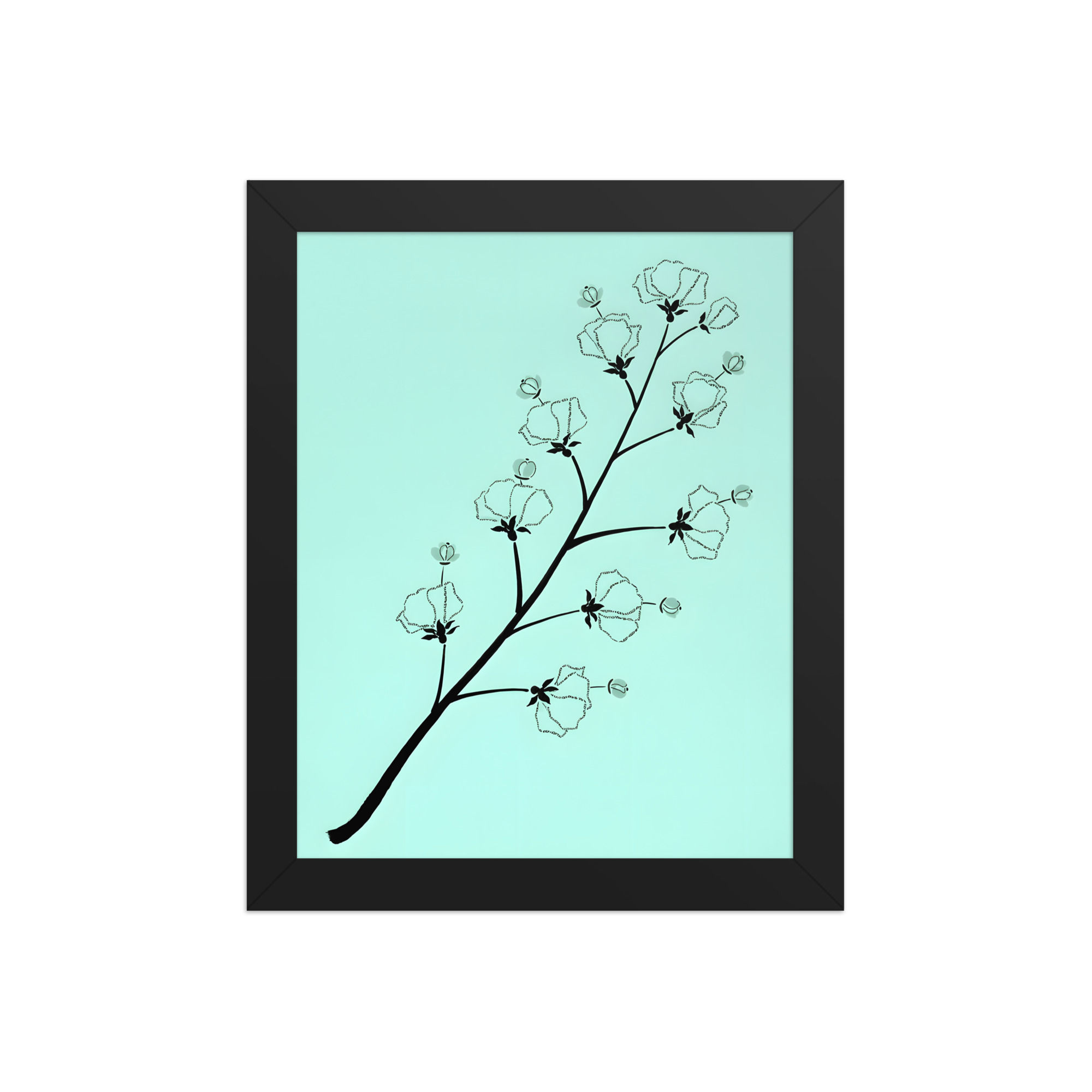 Diagonal Blossoms Framed Floral Art Print