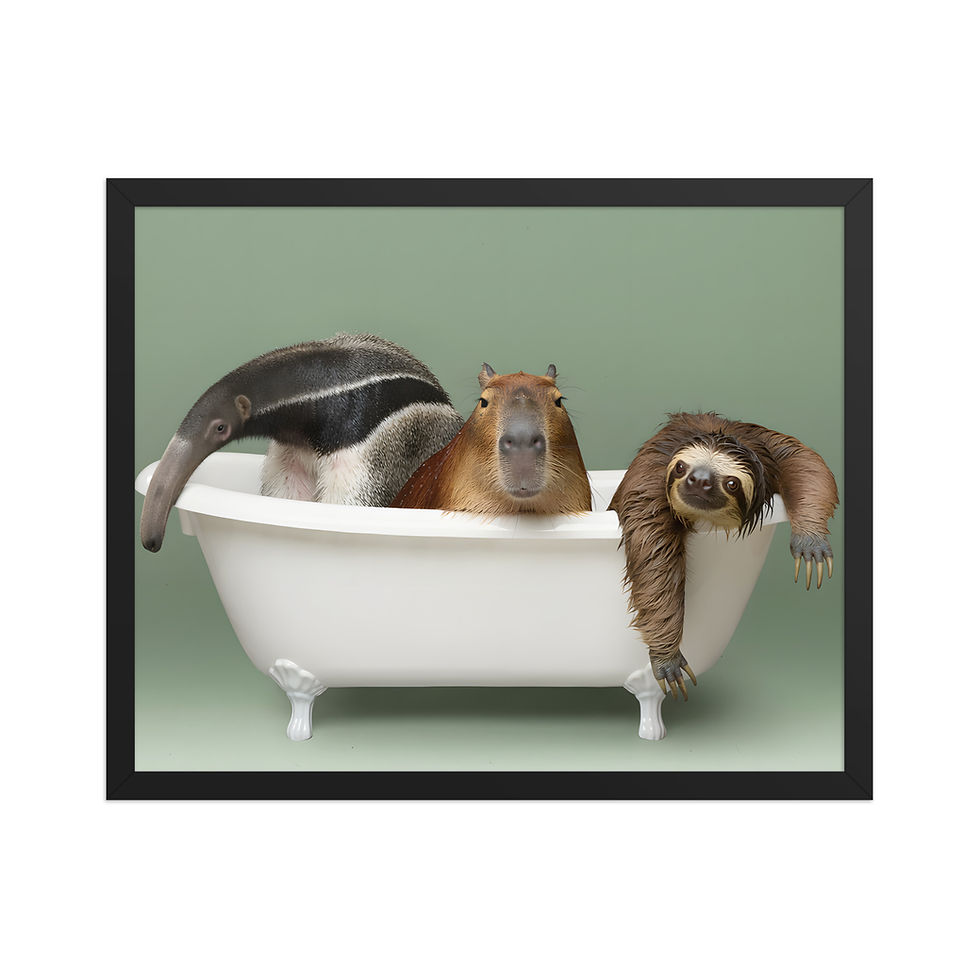 Thumbnail: Animals in a Bathtub Art Print