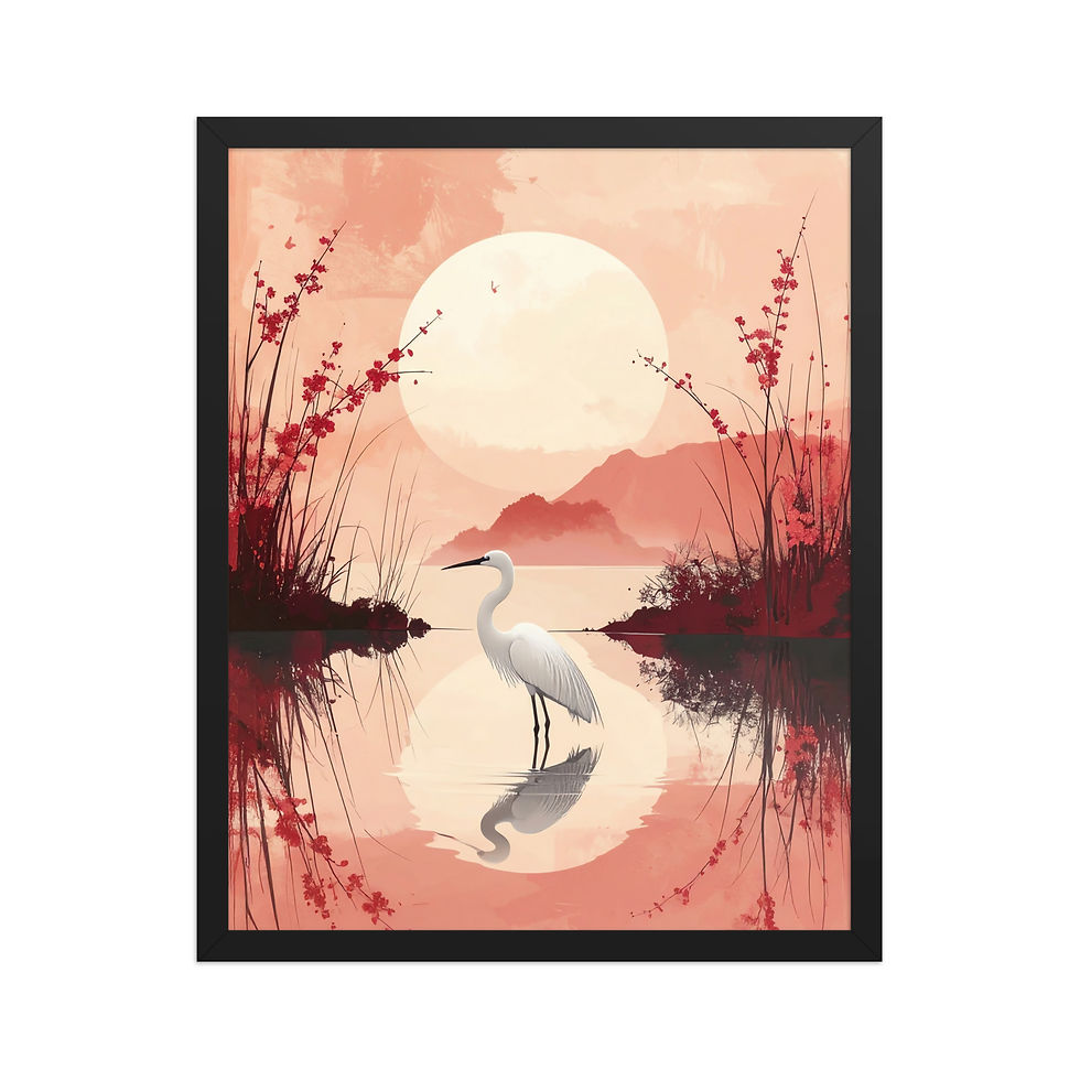 Thumbnail: Egret Sunset Wall Art for Bedroom