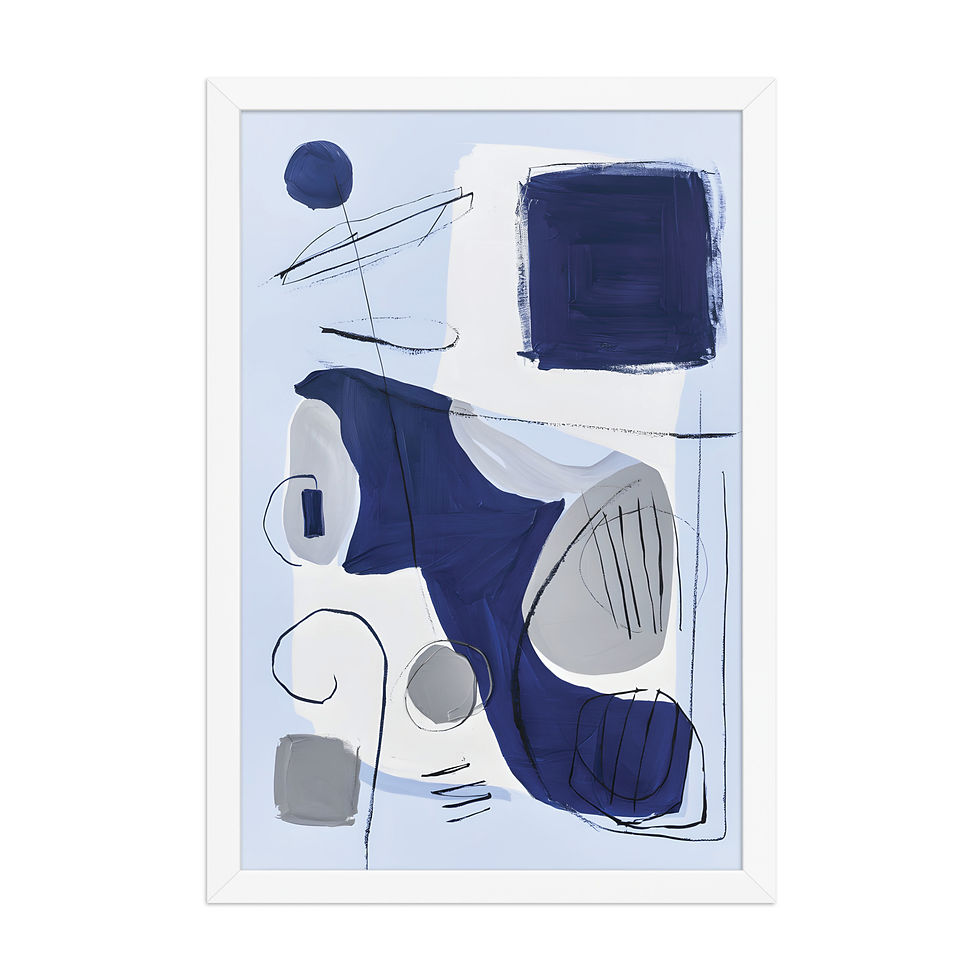 Thumbnail: Blue themed modern framed wall Art | Modern Art | Wall Decor | Lifestyle |