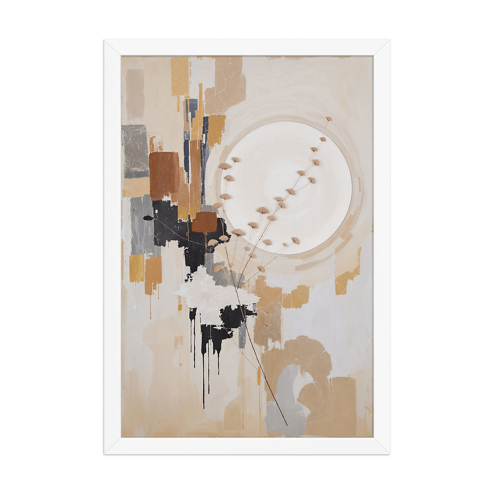 Thumbnail: Abstract Botanical Art Print: Modern Neutral Minimalist Wall Decor Print