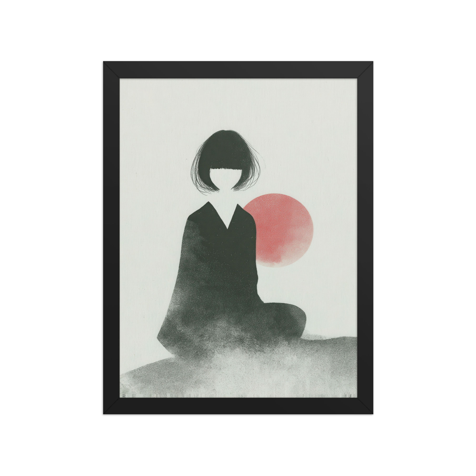 Japandi Woman Figure Silhouette Sumi-e Inspired