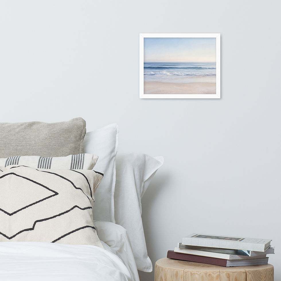 Thumbnail: Serene Pastel Beach Waves Coastal Photography Print