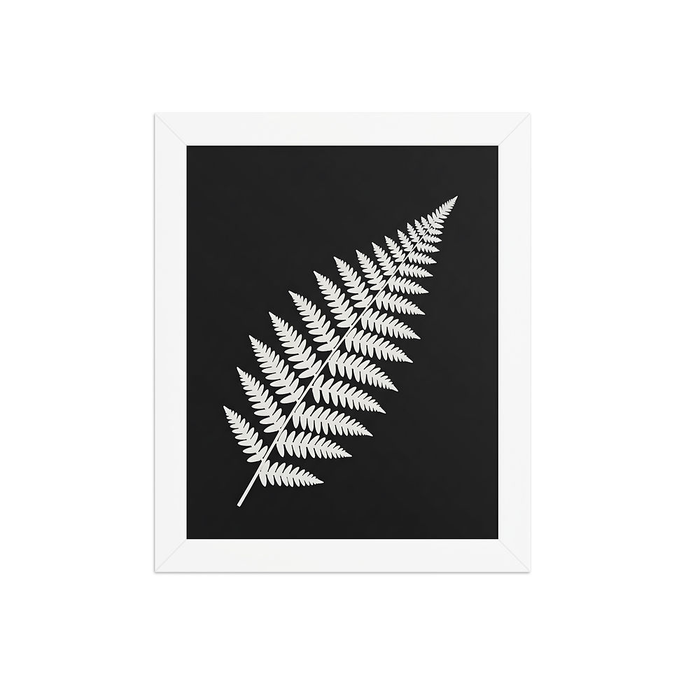 Thumbnail: Minimalist White Fern Botanical Print