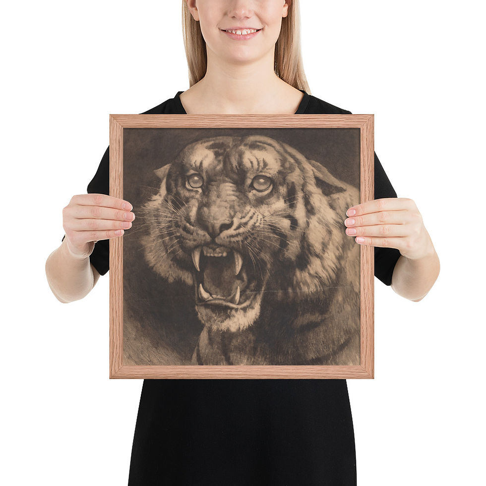 Thumbnail: Tiger Illustration Art Print Framed